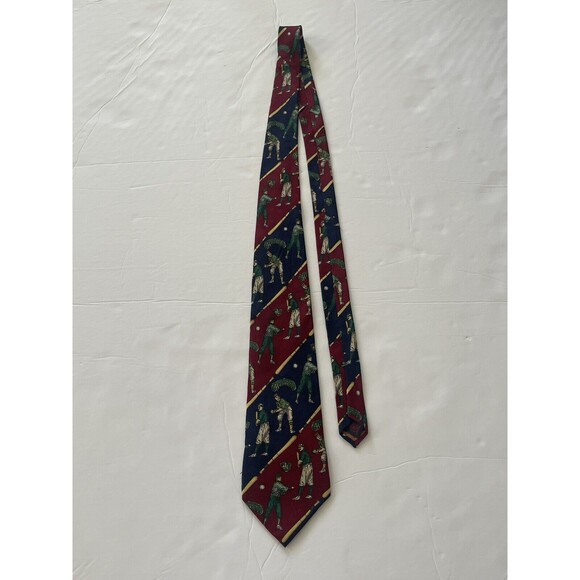 Tommy Hilfiger Silk Golf Necktie Tie Blue‎ Golfing Golfer VINTAGE 90s - Picture 4 of 7
